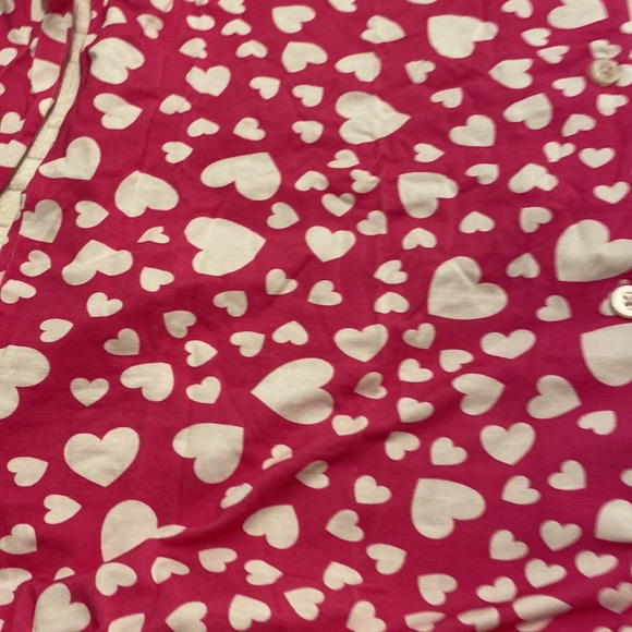 Stripe & Stare Long Pajama Set, pink with white hearts, NWT, size S, $130 - Picture 8 of 8